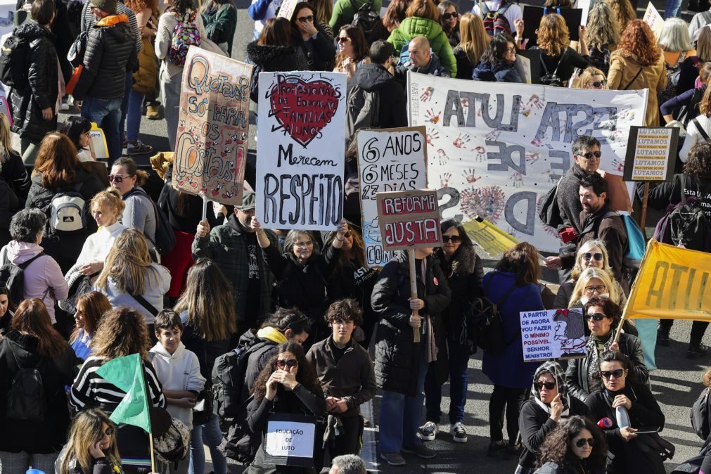 Milhares de professores de todo o país concentrados em frente ao ministério