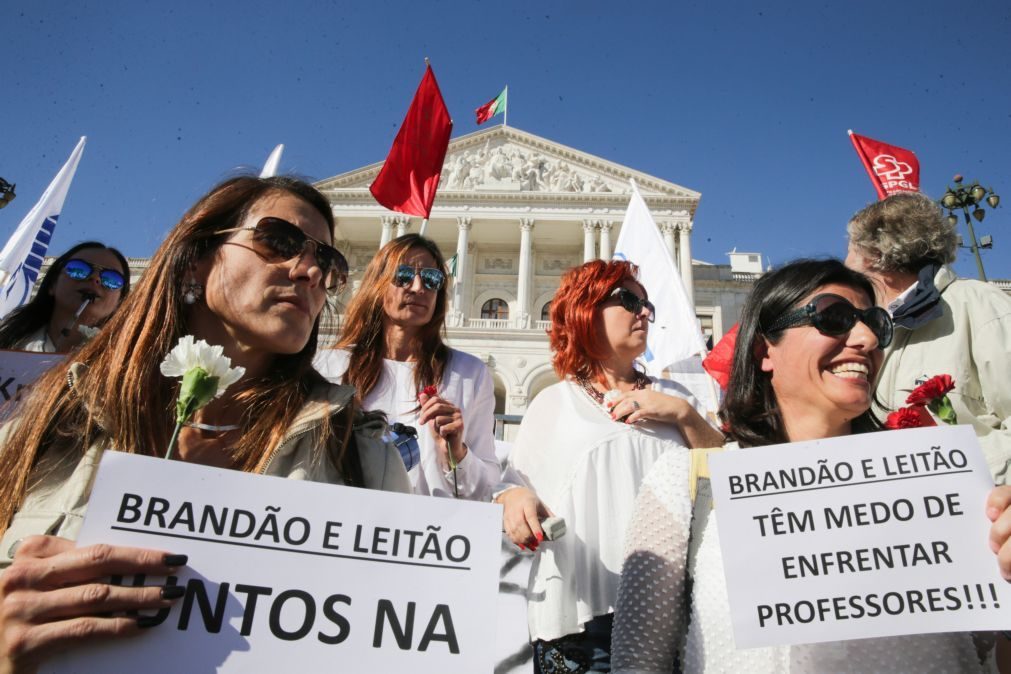 Milhares de professores juntam-se em protesto junto do parlamento