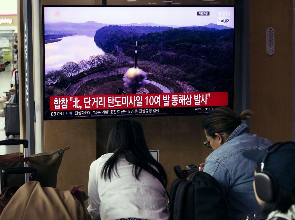 Kim Jong-un supervisiona disparos de sistema de lançador múltiplo de foguetes
