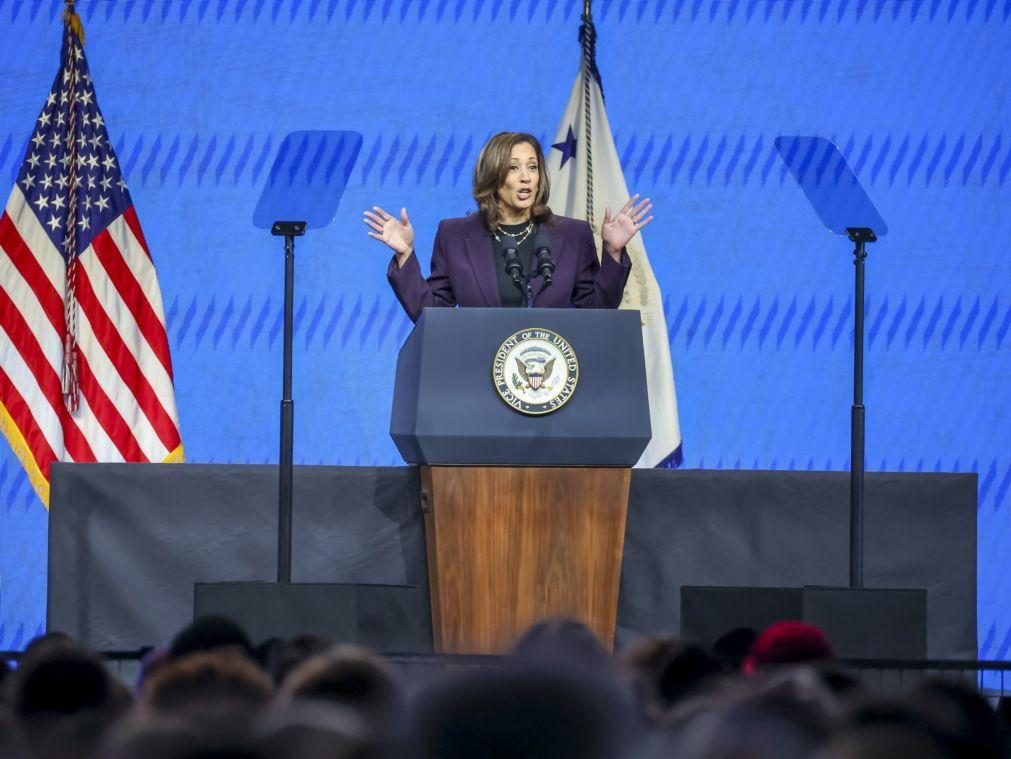 Médio Oriente: Harris condena queima da bandeira americana em protesto contra Netanyahu