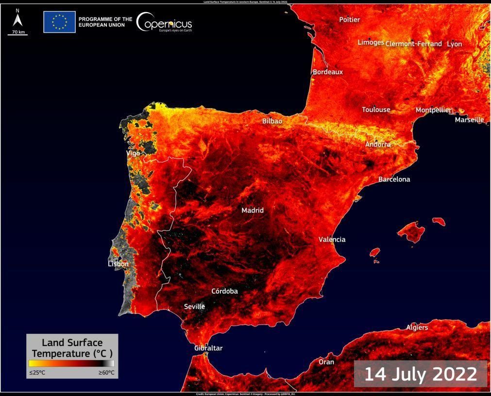 Guarda, Castelo Branco, Portalegre e Faro em perigo máximo de incêndio