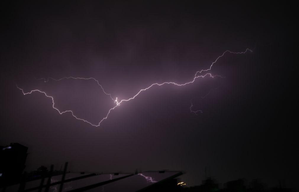 Sete distritos sob aviso amarelo devido a aguaceiros e trovoada até às 21:00