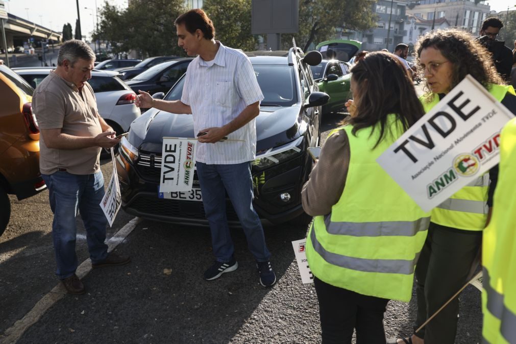 Motoristas e parceiros TVDE rumam ao parlamento em protesto