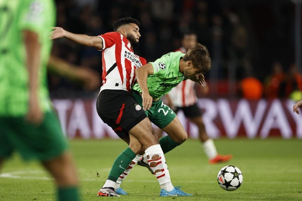 Sporting resgata empate na visita ao PSV Eindhoven da 'Champions'