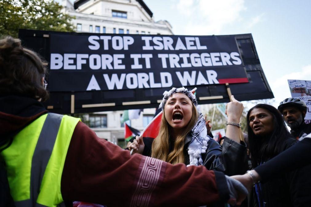 Manifestação pró-Palestina em Londres apela a cessar-fogo