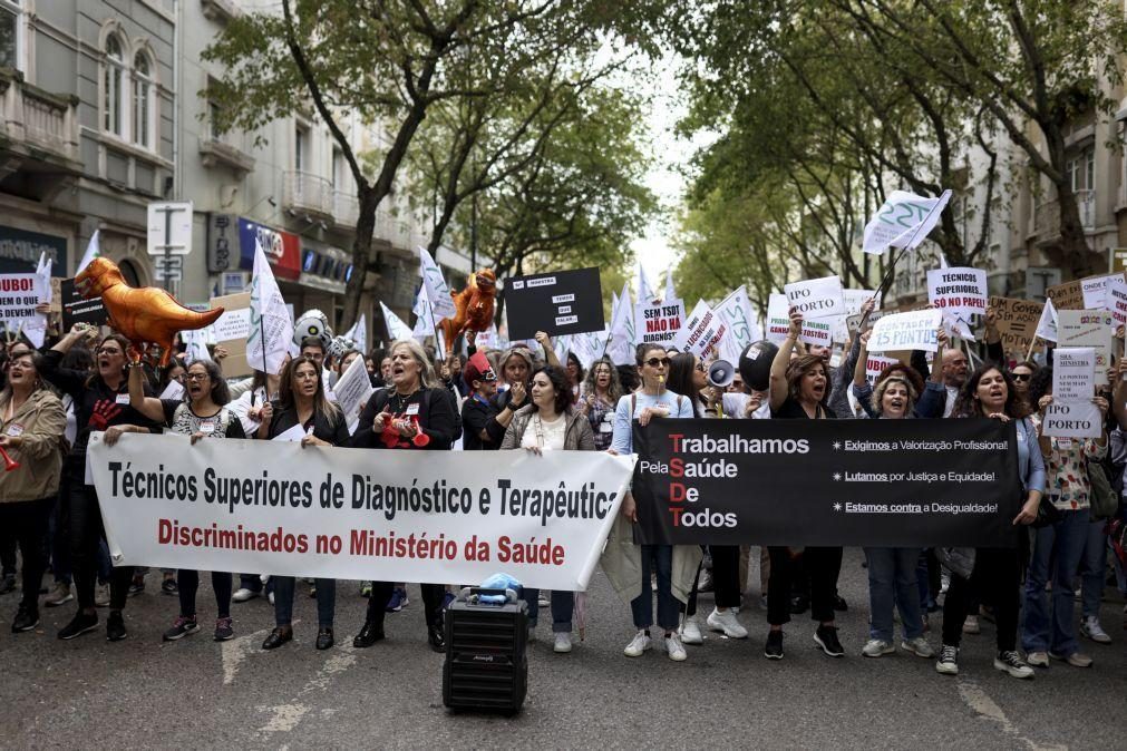 Centenas de técnicos superiores de diagnóstico exigem revisão salarial em manifestação