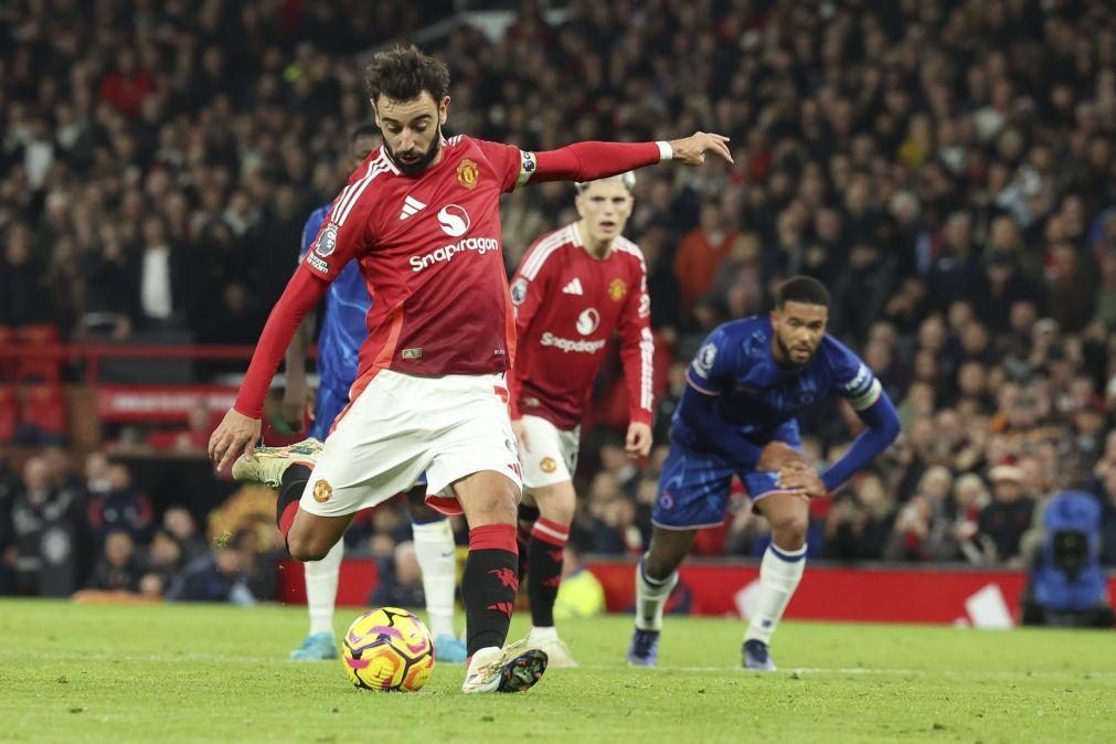 Bruno Fernandes marca de penálti no empate entre Manchester United e Chelsea