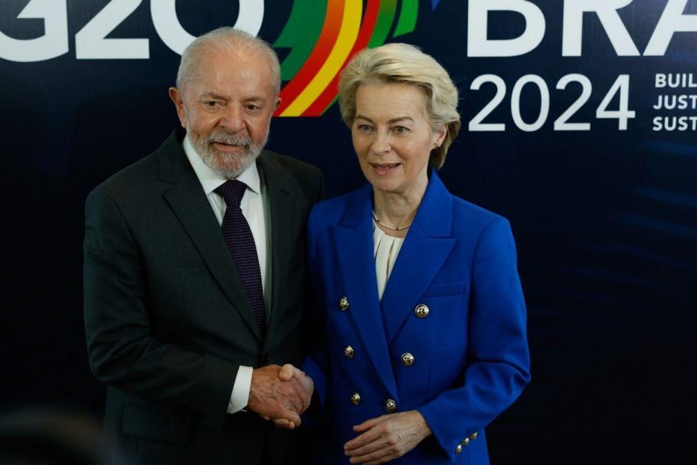 Ursula von der Leyen diz a Lula que UE mantém interesse no acordo comercial com Mercosul