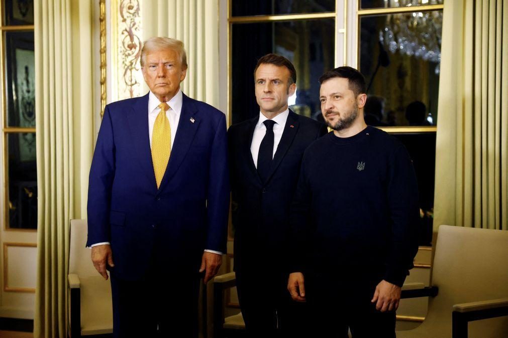 Macron, Zelensky e Trump reúnem-se em Paris