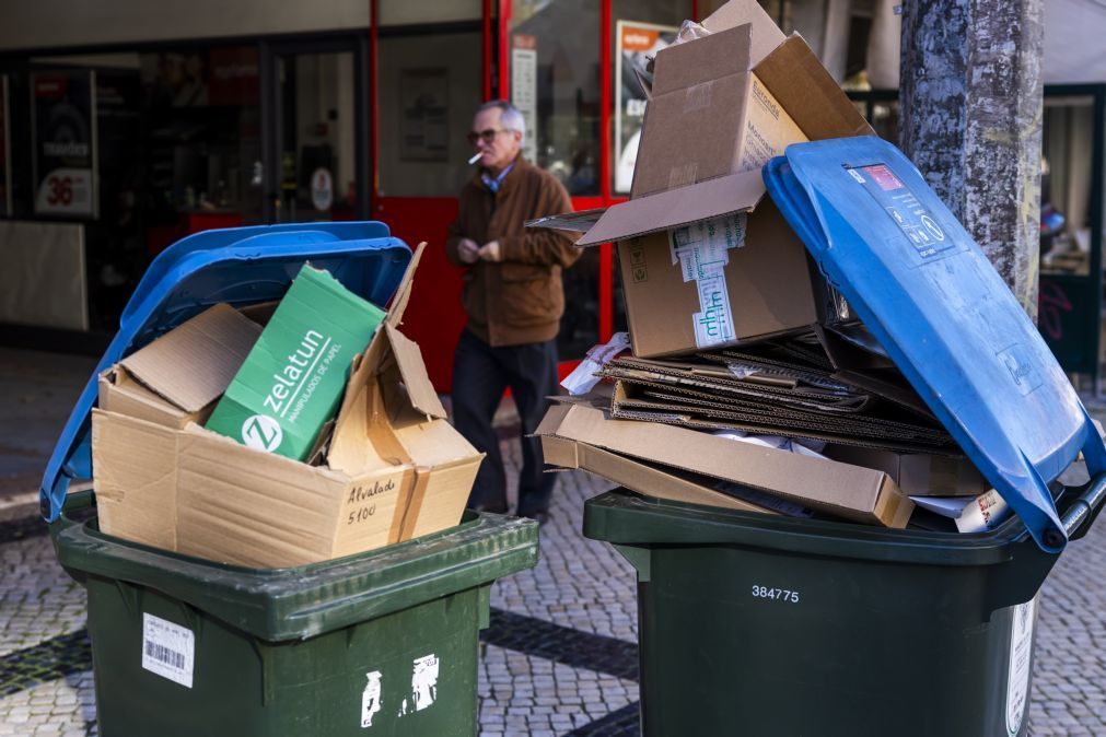 Cartão e restos de embrulhos são o lixo mais espalhado hoje pelas ruas de Lisboa