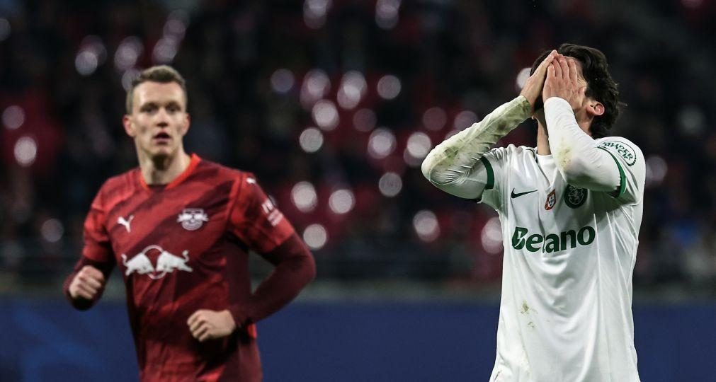 Sporting soma terceira derrota seguida na 'Champions' na visita ao Leipzig