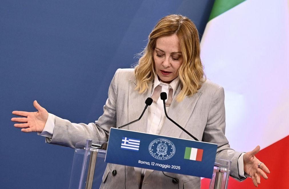 Meloni considera situação humanitária em Gaza