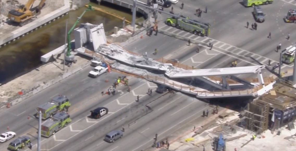 Florida: Ponte colapsa e há vitimas mortais (vídeo em direto)