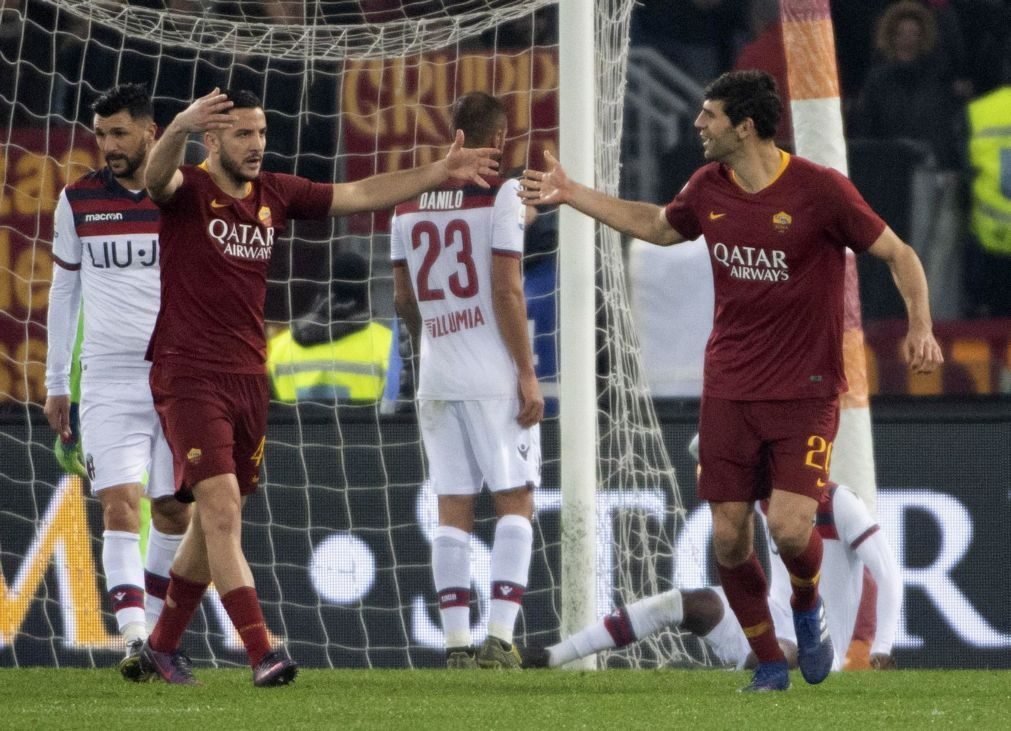 Roma de eficácia máxima derrota Bolonha para a Liga italiana