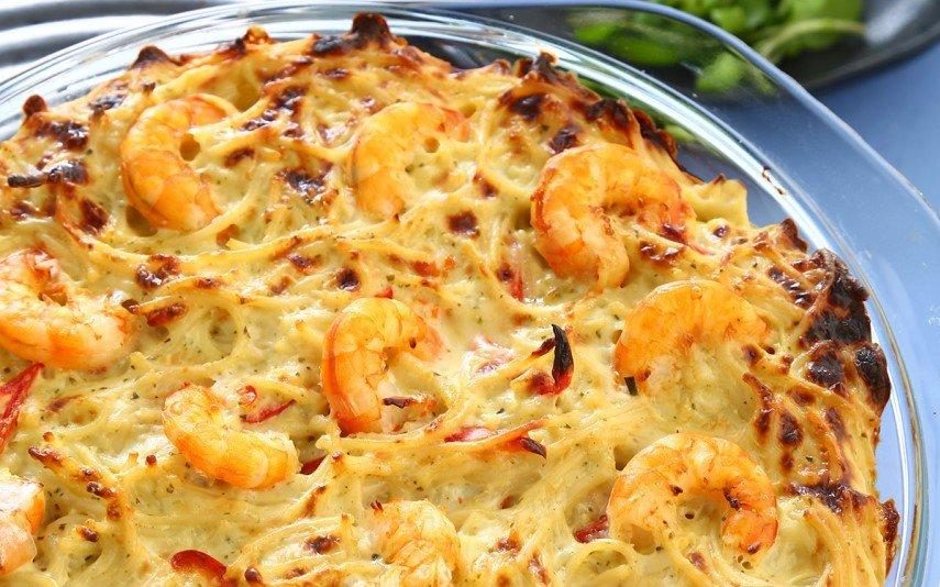 Gratinado de camarão com pimento Receita rápida!