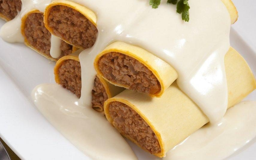 Canelones de carne com bechamel Receita sem lactose e absolutamente deliciosa!